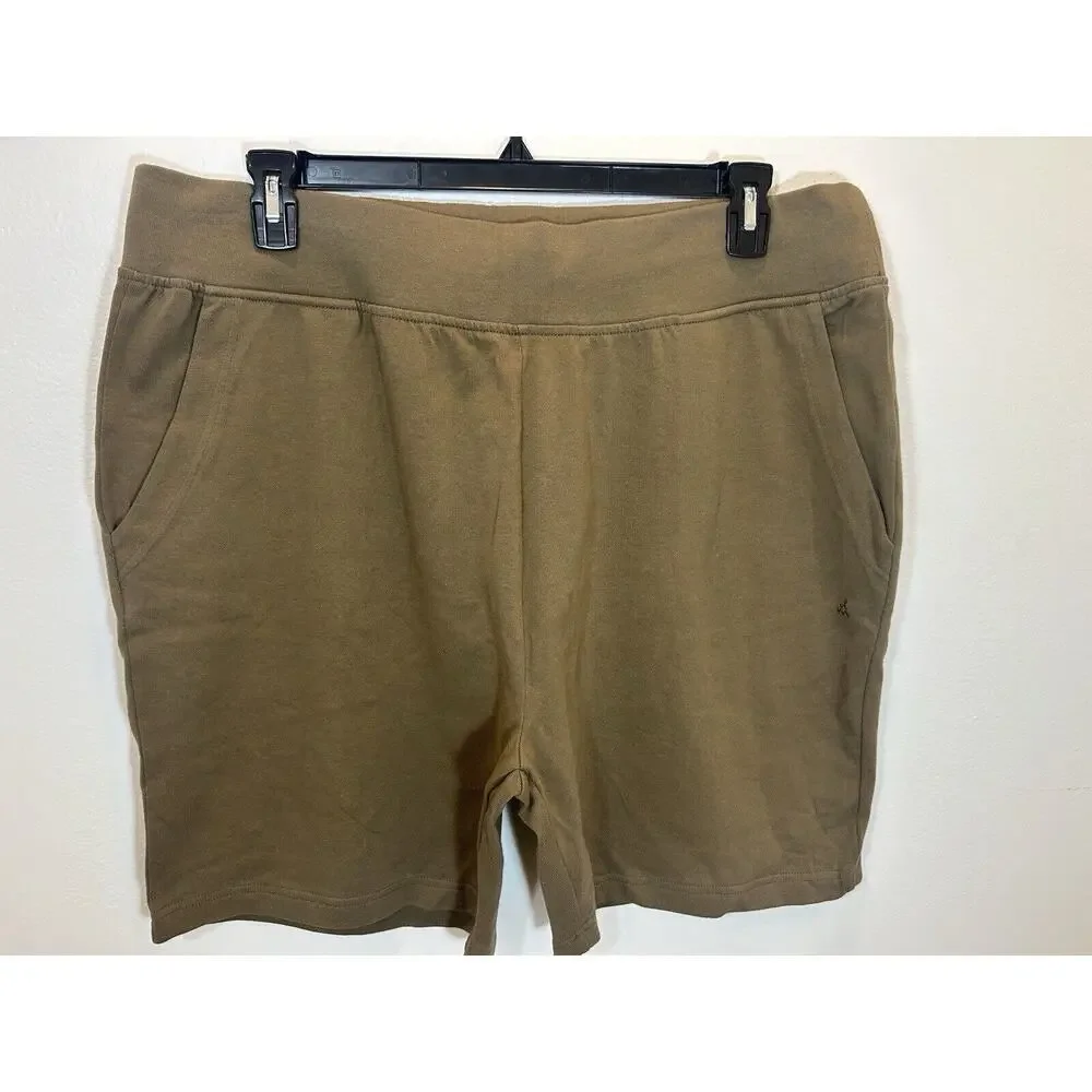 Alternative Men's XL Cotton Drawstring Lounge Casual Relax Shorts Olive
